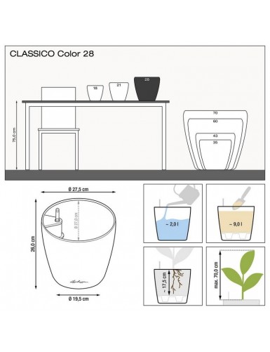 Vaso CLASSICO Color, adatto sia per spazi interni che esterni
